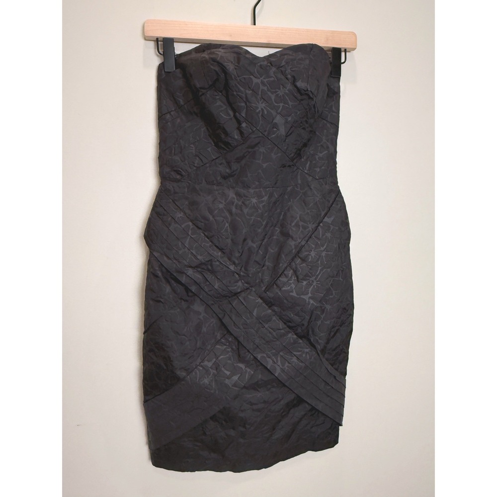 Jean Paul Gaultier for Target 3 Strapless Dress Black Floral Jacquard Peplum LBD